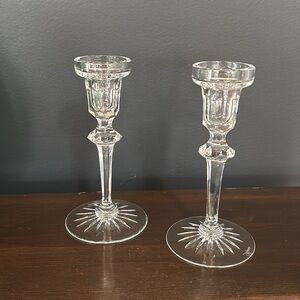 Rogaska Richmond Fine Crystal Candlesticks 6" Taper Candle Holders Set of 2